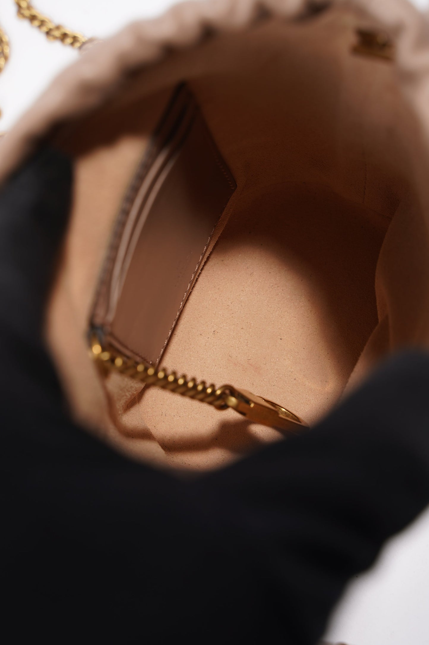 Gucci Womens Marmont Bucket Bag Nude Mini