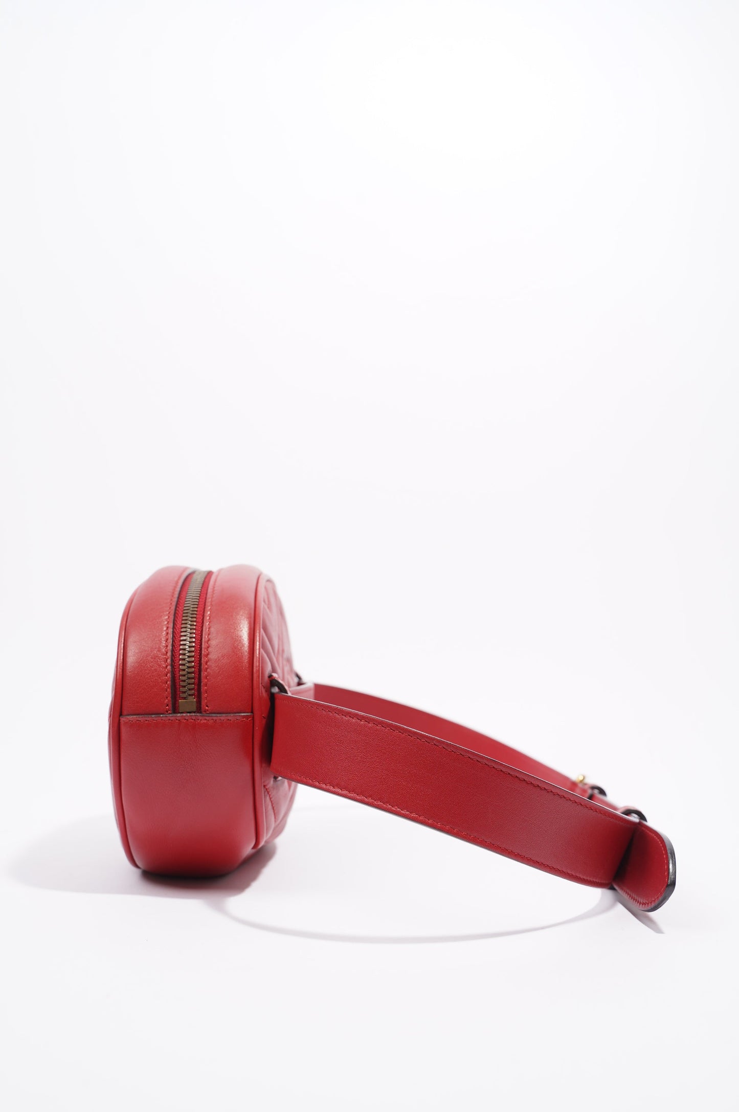 Gucci Womens Marmont Belt Bag Red Leather