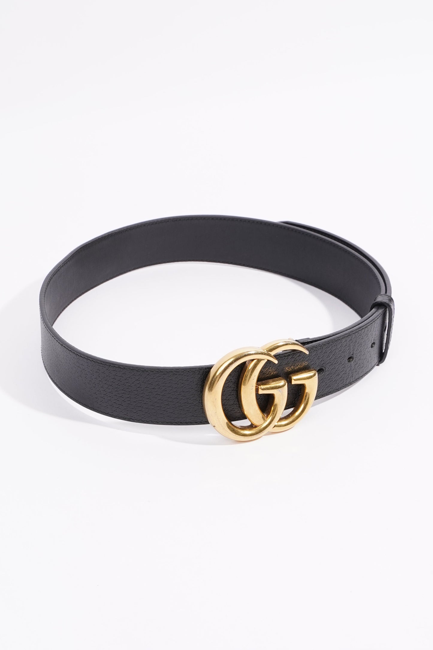 Gucci Womens Marmont GG Buckle Belt Black Leather 80cm - 32"