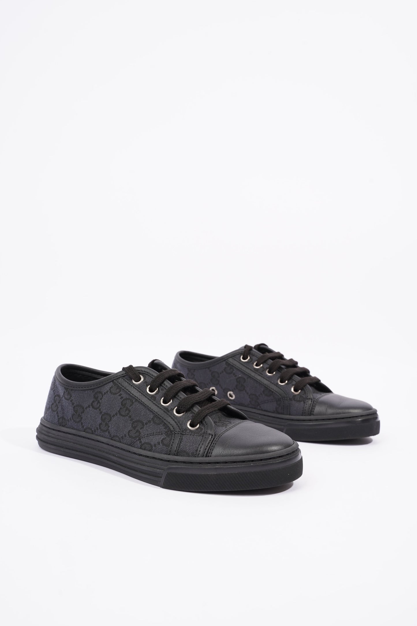 Gucci Womens GG Low Top Sneaker Black EU 34.5 / UK 1.5