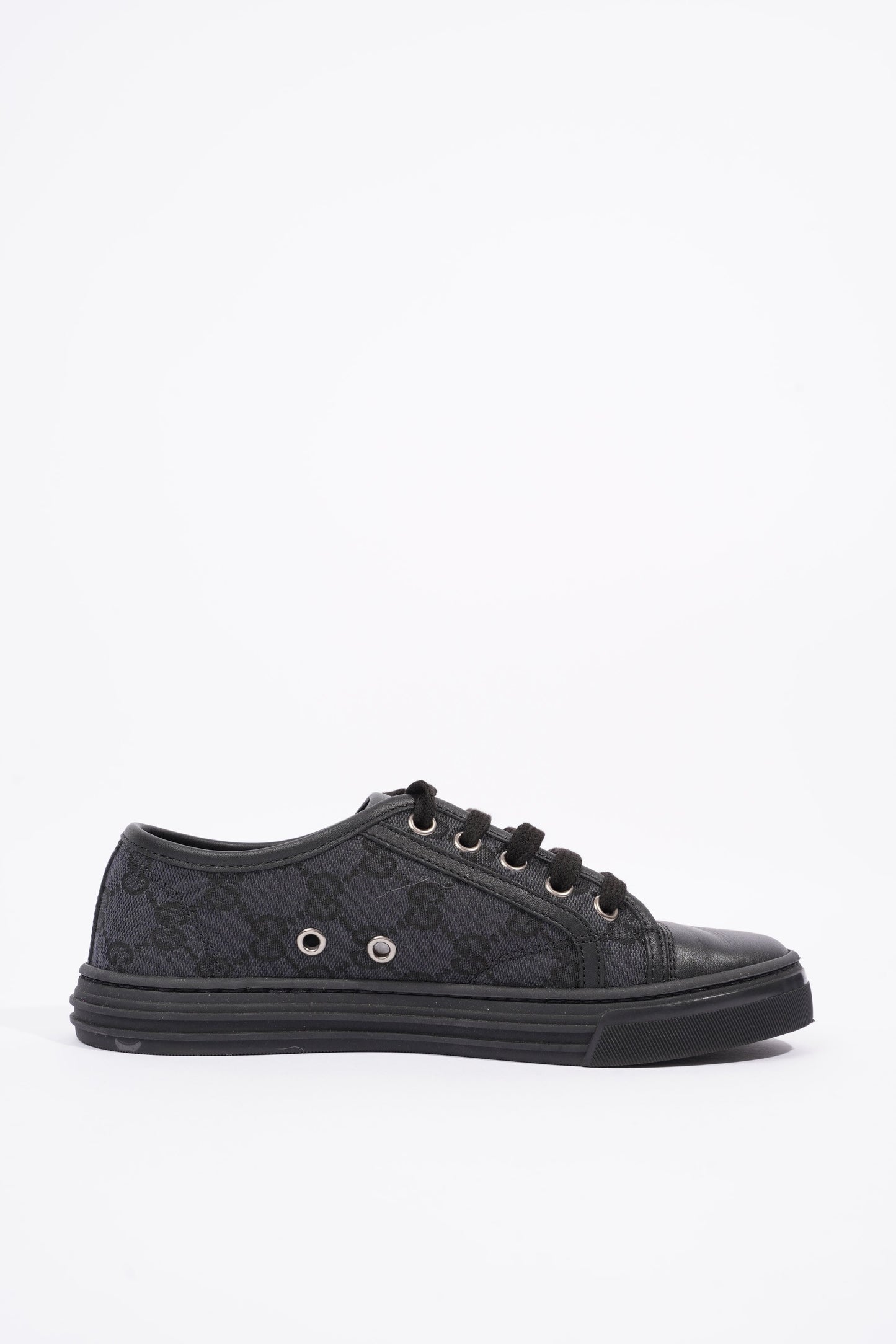 Gucci Womens GG Low Top Sneaker Black EU 34.5 / UK 1.5