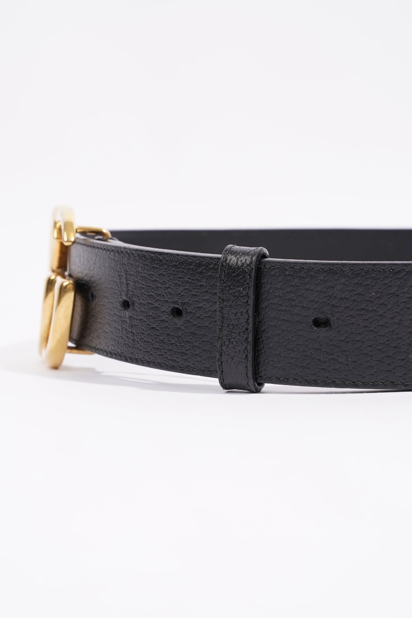 Gucci Womens Marmont GG Buckle Belt Black Leather 80cm - 32"