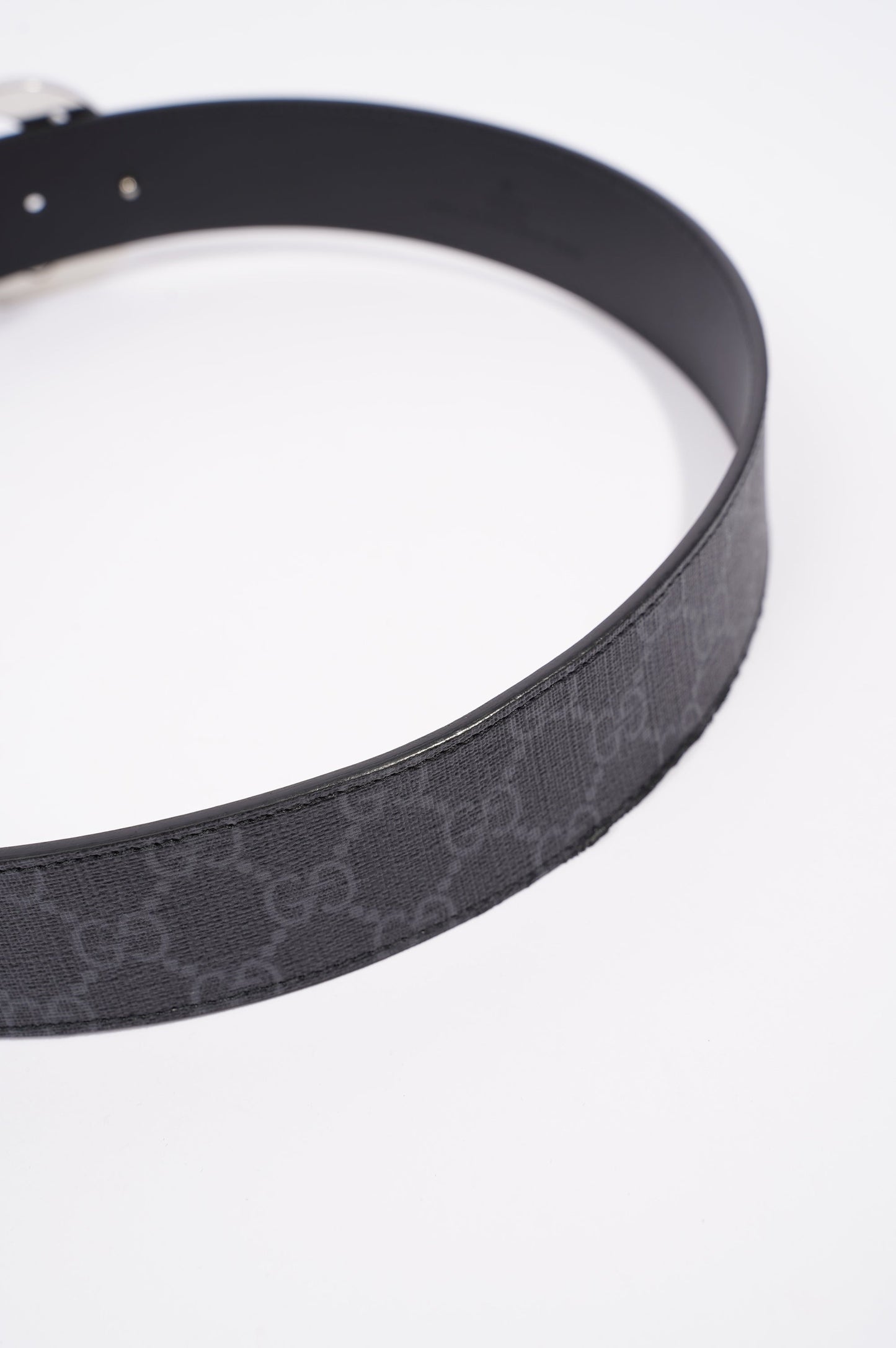 Gucci Mens Interlocking Belt Black / Silver 85-34
