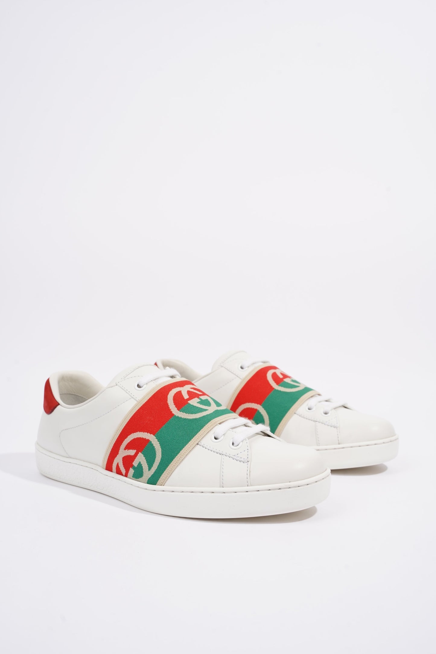 Gucci Mens Ace Elastic Web White / Green / Red EU 39 / UK 5
