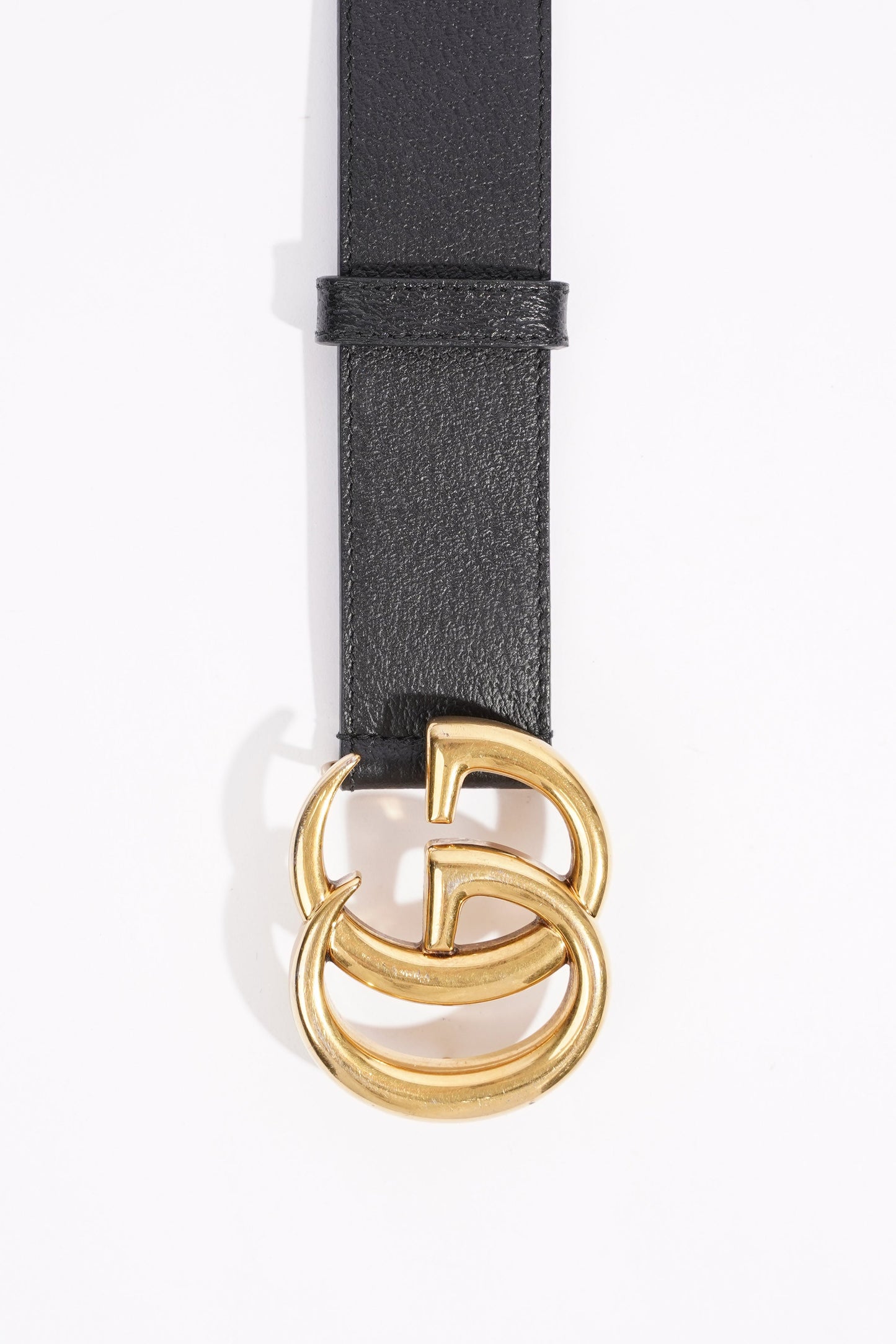 Gucci Womens Marmont GG Buckle Belt Black Leather 80cm - 32"