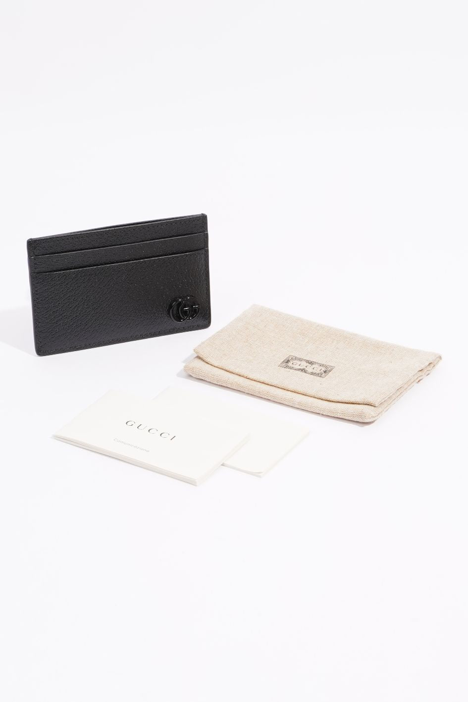 Gucci Mens Marmont Card Case Black Leather