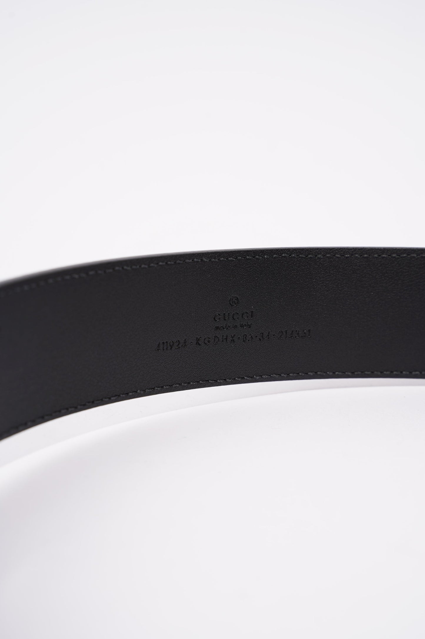 Gucci Mens Interlocking Belt Black / Silver 85-34