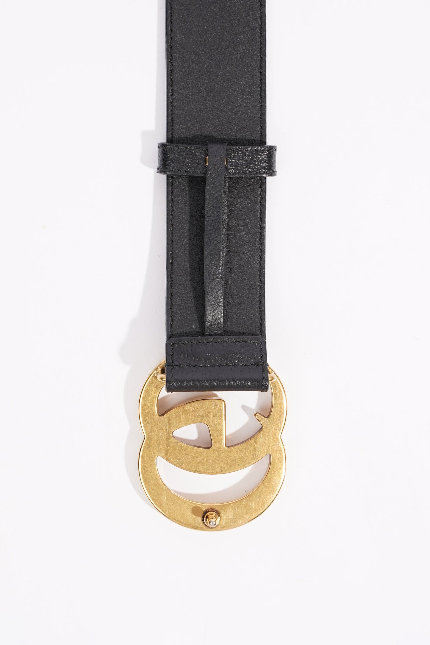 Gucci Womens Marmont GG Buckle Belt Black Leather 80cm - 32"