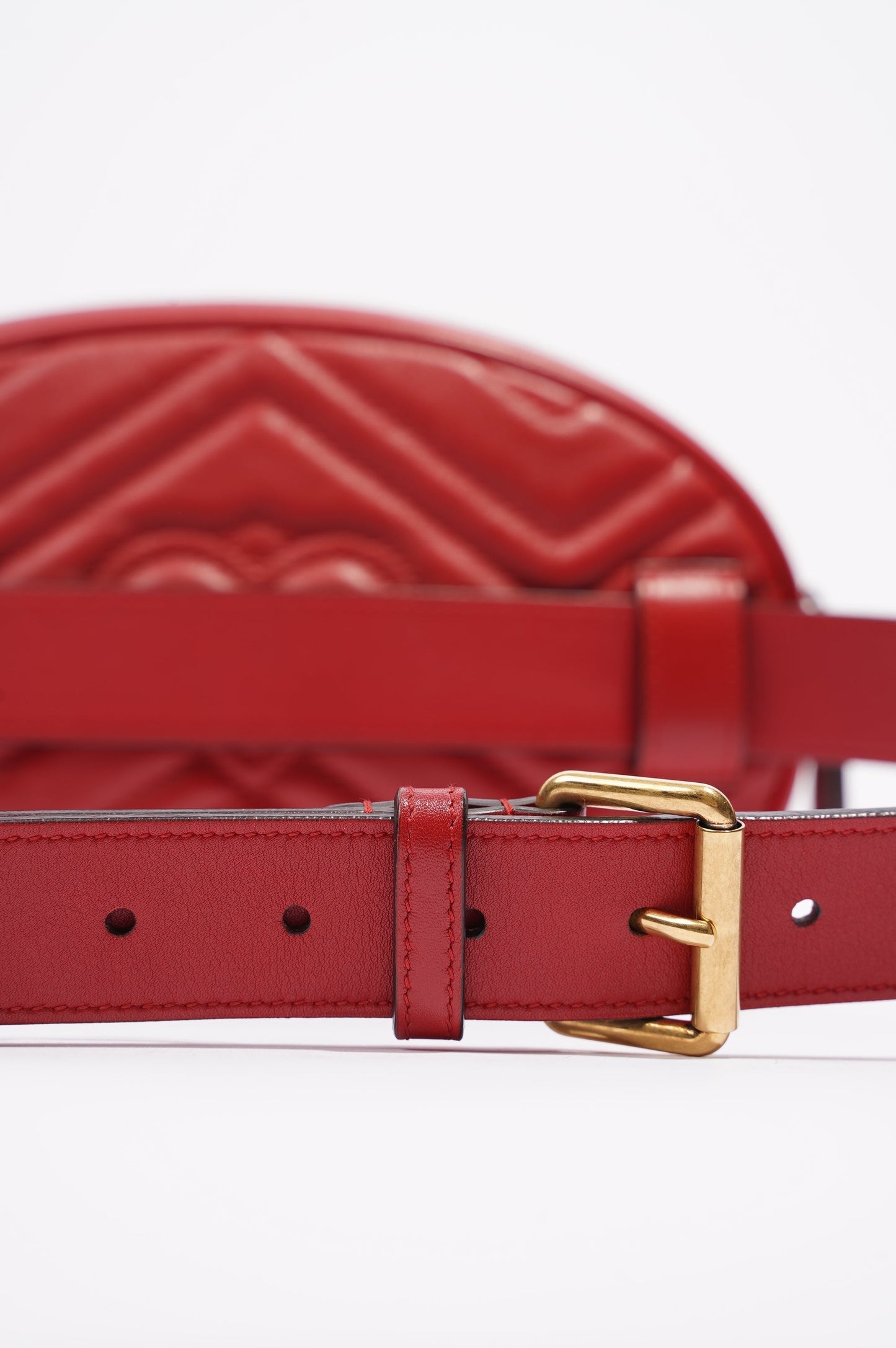 Gucci Womens Marmont Belt Bag Red Leather