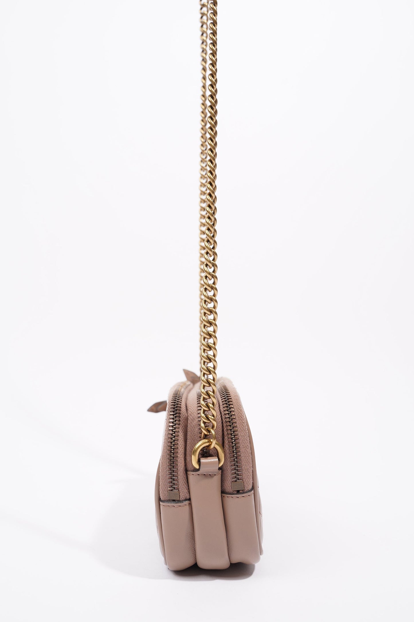 Gucci Womens Marmont Triple Zip Bag Nude