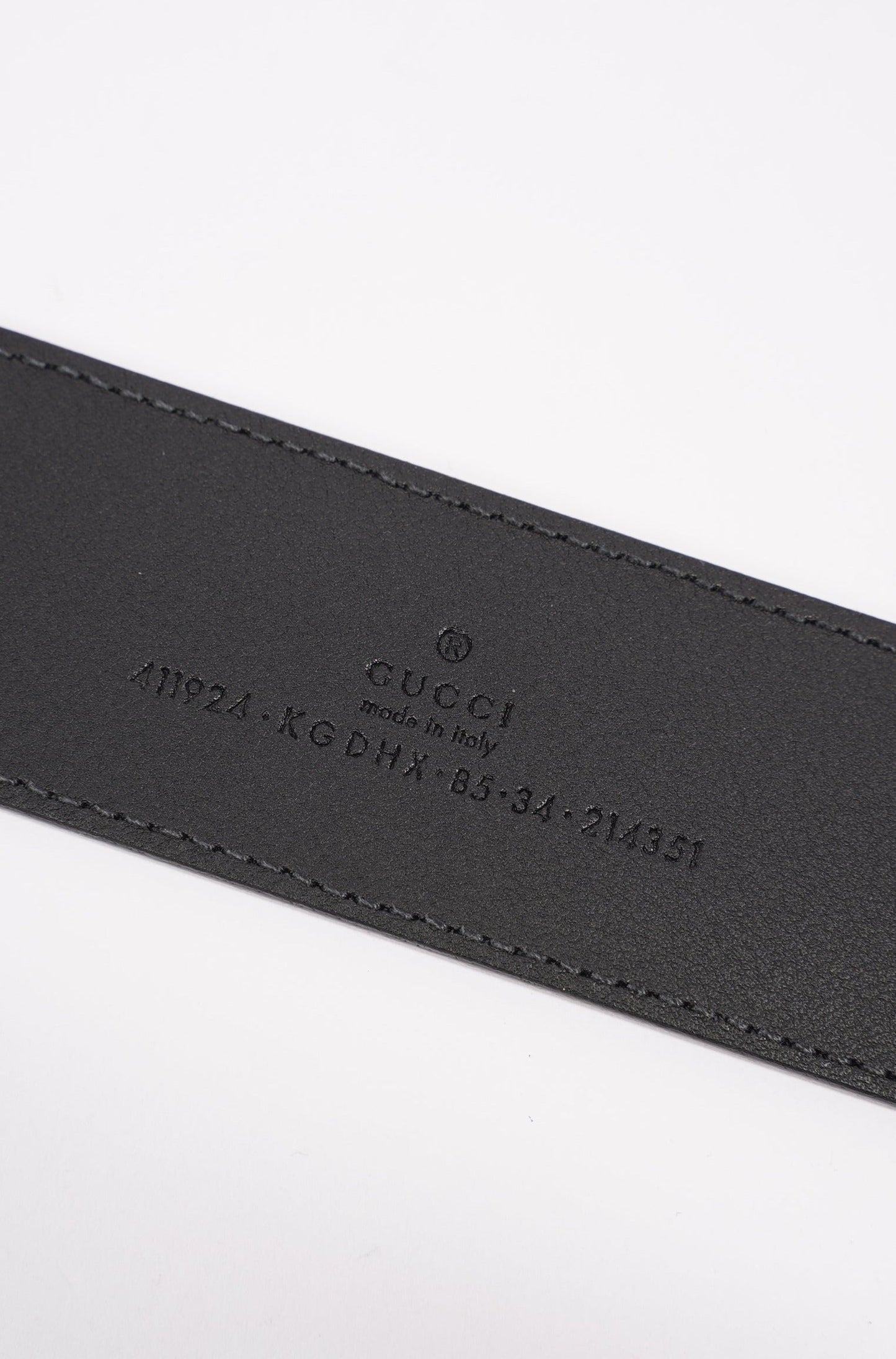 Gucci Mens Interlocking Belt Black / Silver 85-34