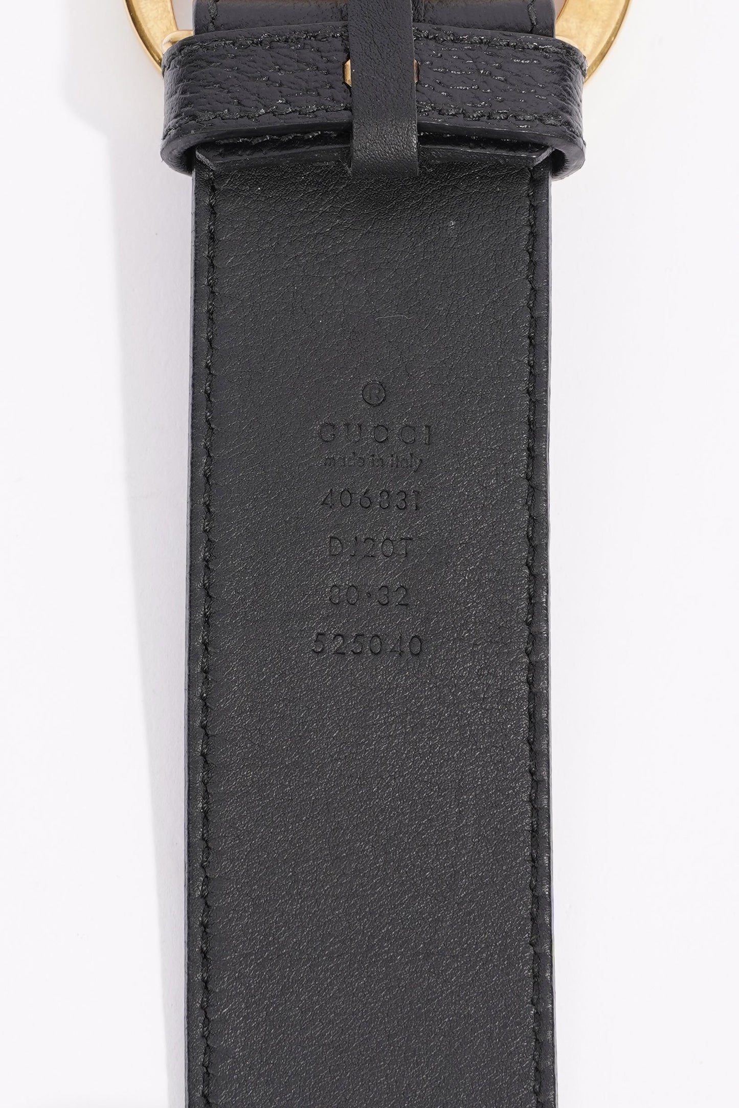 Gucci Womens Marmont GG Buckle Belt Black Leather 80cm - 32"