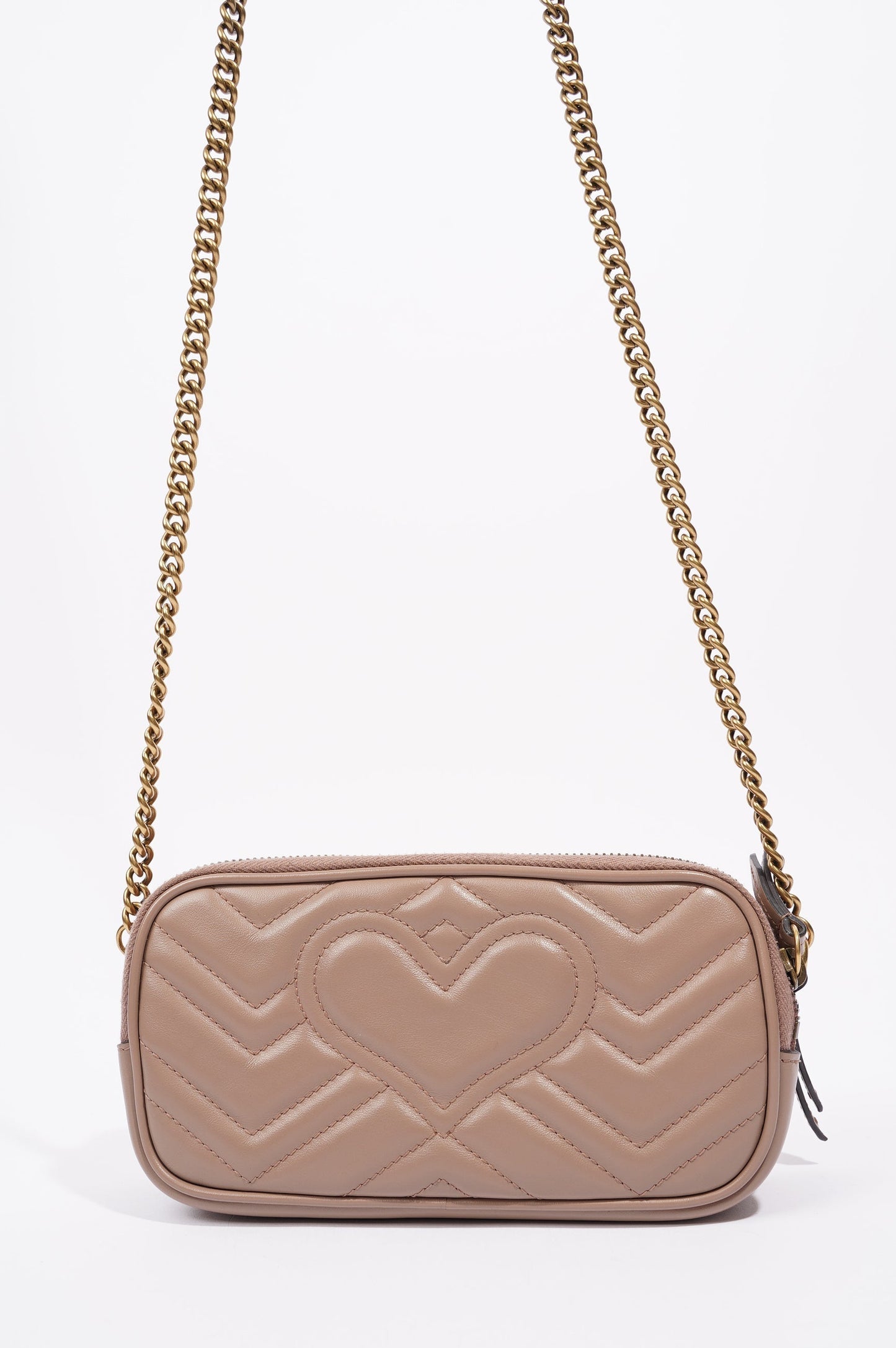 Gucci Womens Marmont Triple Zip Bag Nude