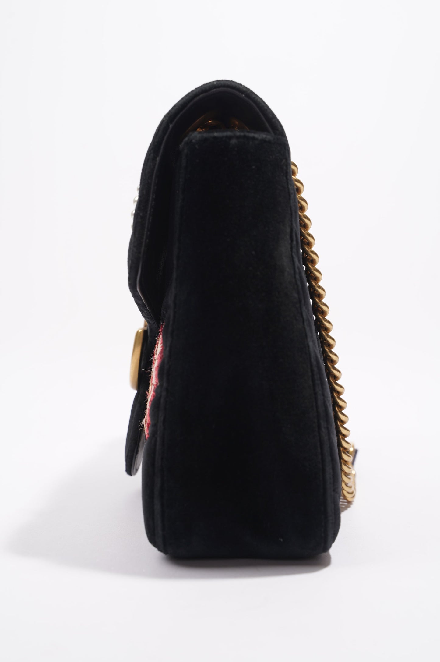 Gucci Mamont Loved Flap Black Embroidery / Velvet Medium