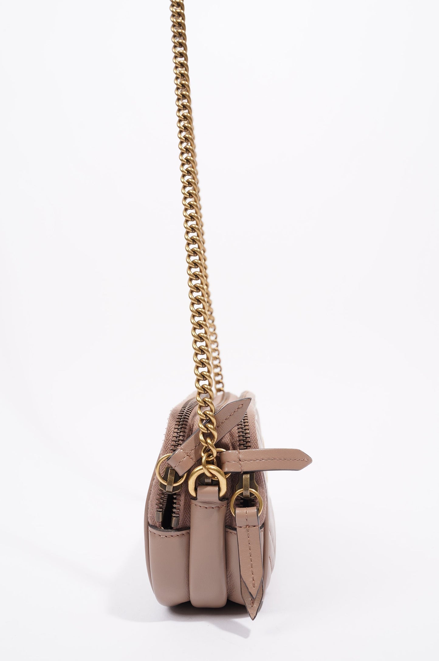 Gucci Womens Marmont Triple Zip Bag Nude