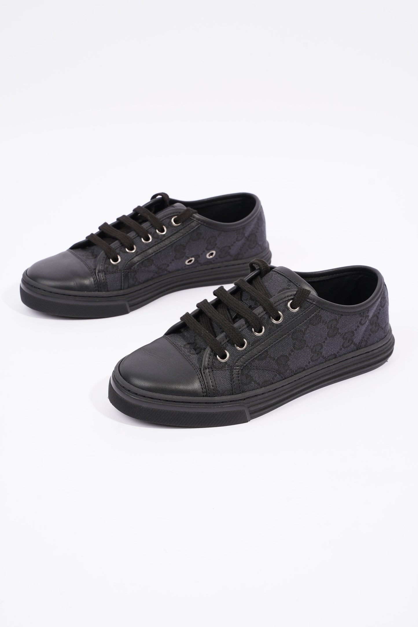 Gucci Womens GG Low Top Sneaker Black EU 34.5 / UK 1.5