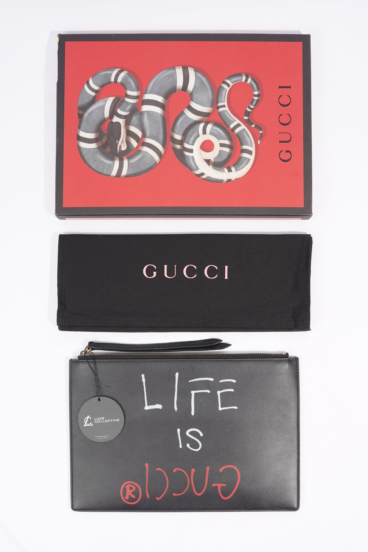 Gucci Gucci is Life Clutch Black Leather