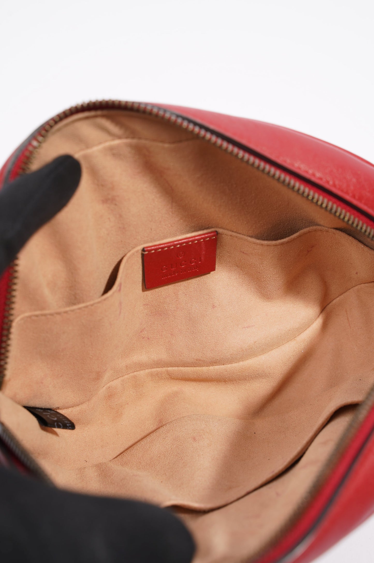 Gucci Womens Marmont Belt Bag Red Leather