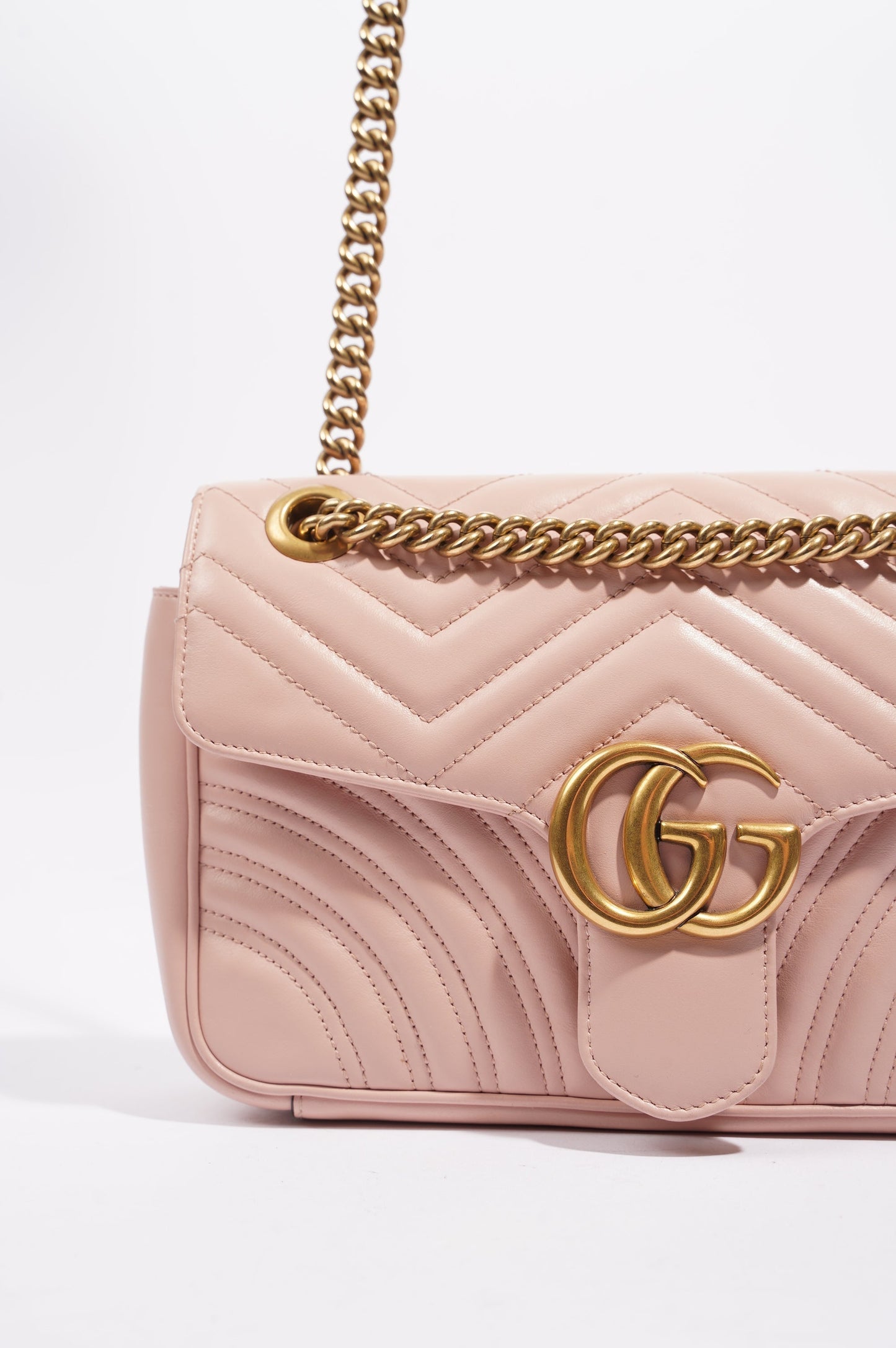 Gucci Womens Marmont Flap Dusty Pink Small