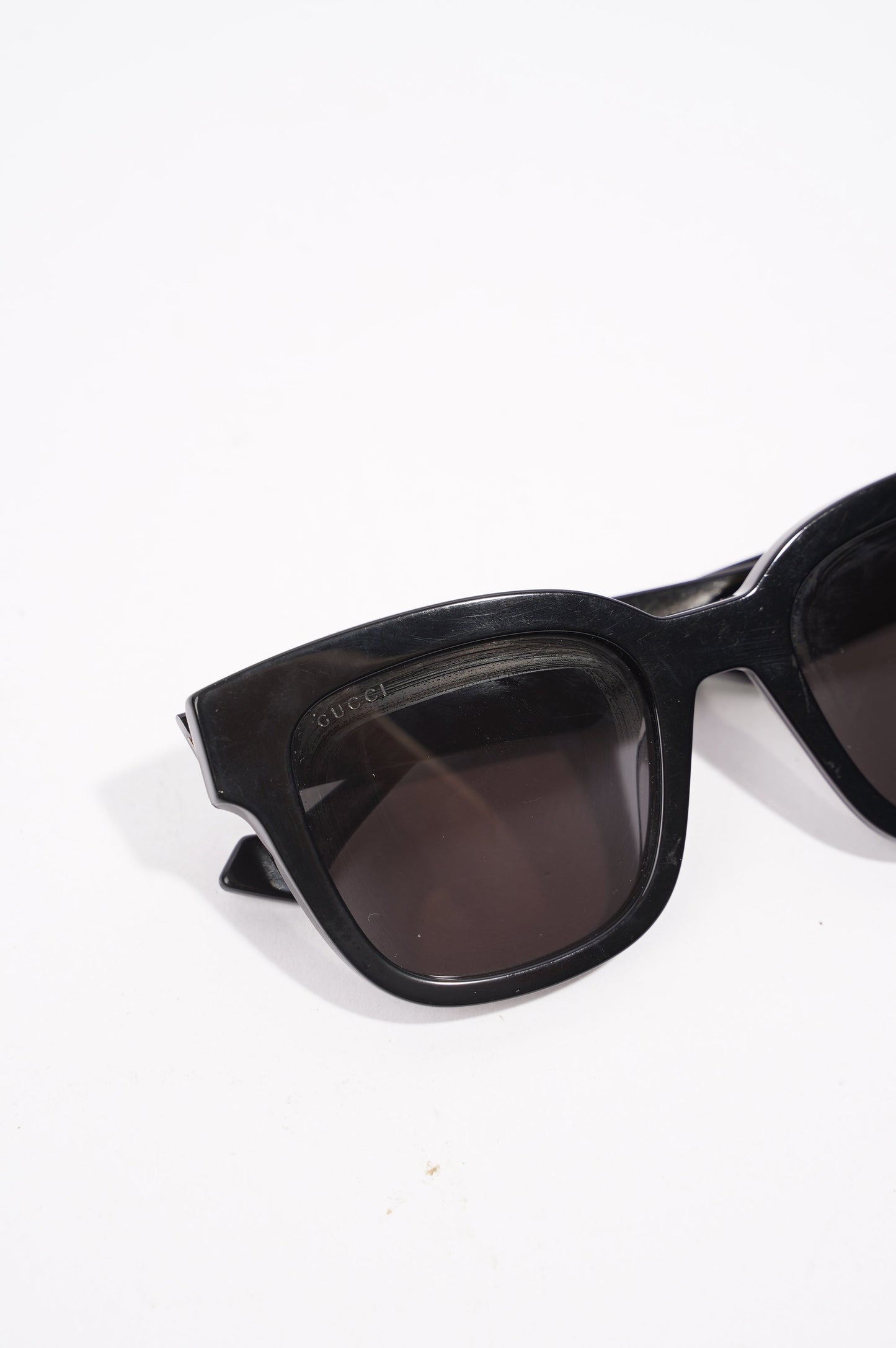 Gucci Womens Square Sunglasses Black Acetate 145