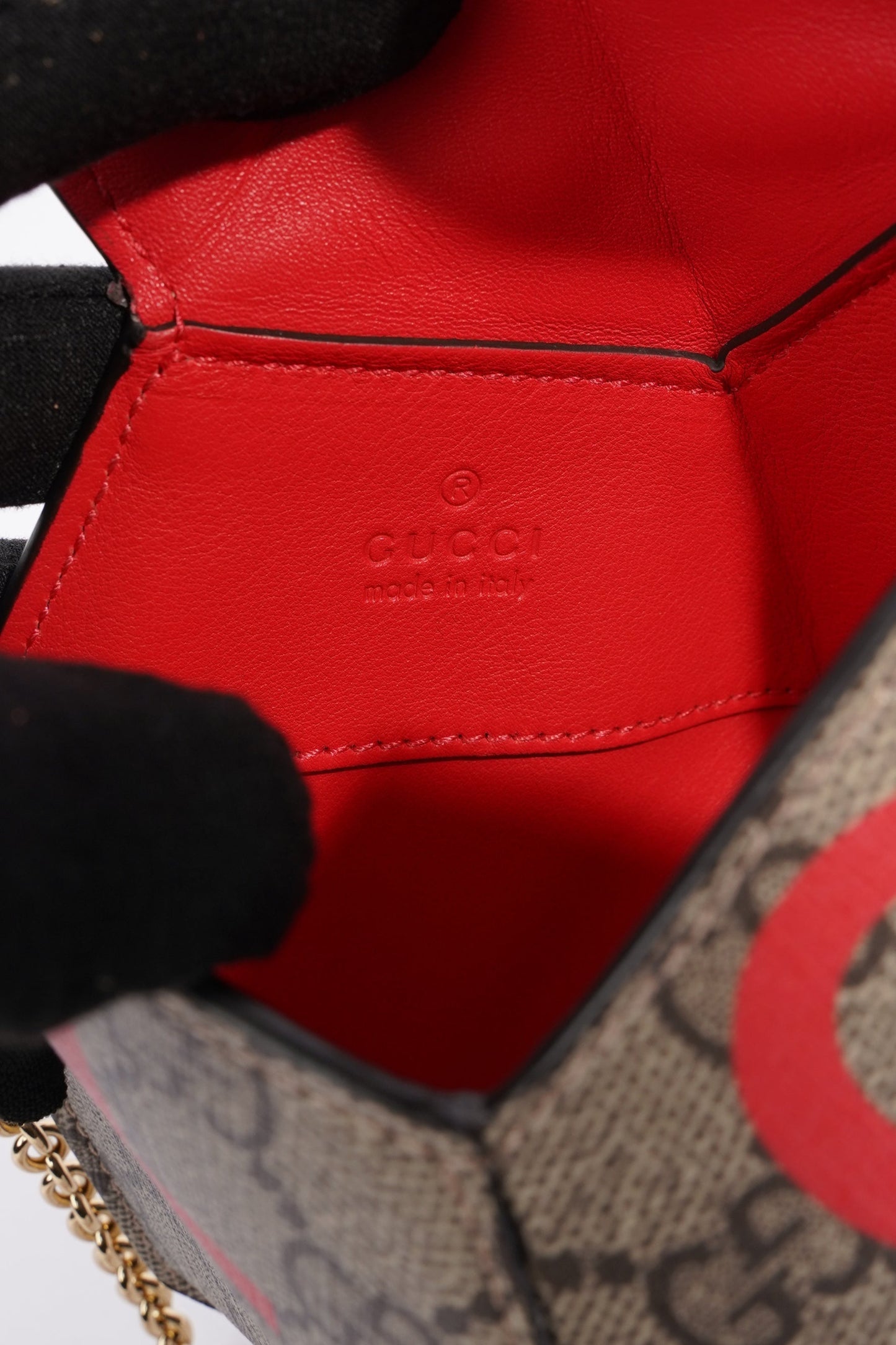 Gucci Small Heart Mini Chain Bag Supreme / Red