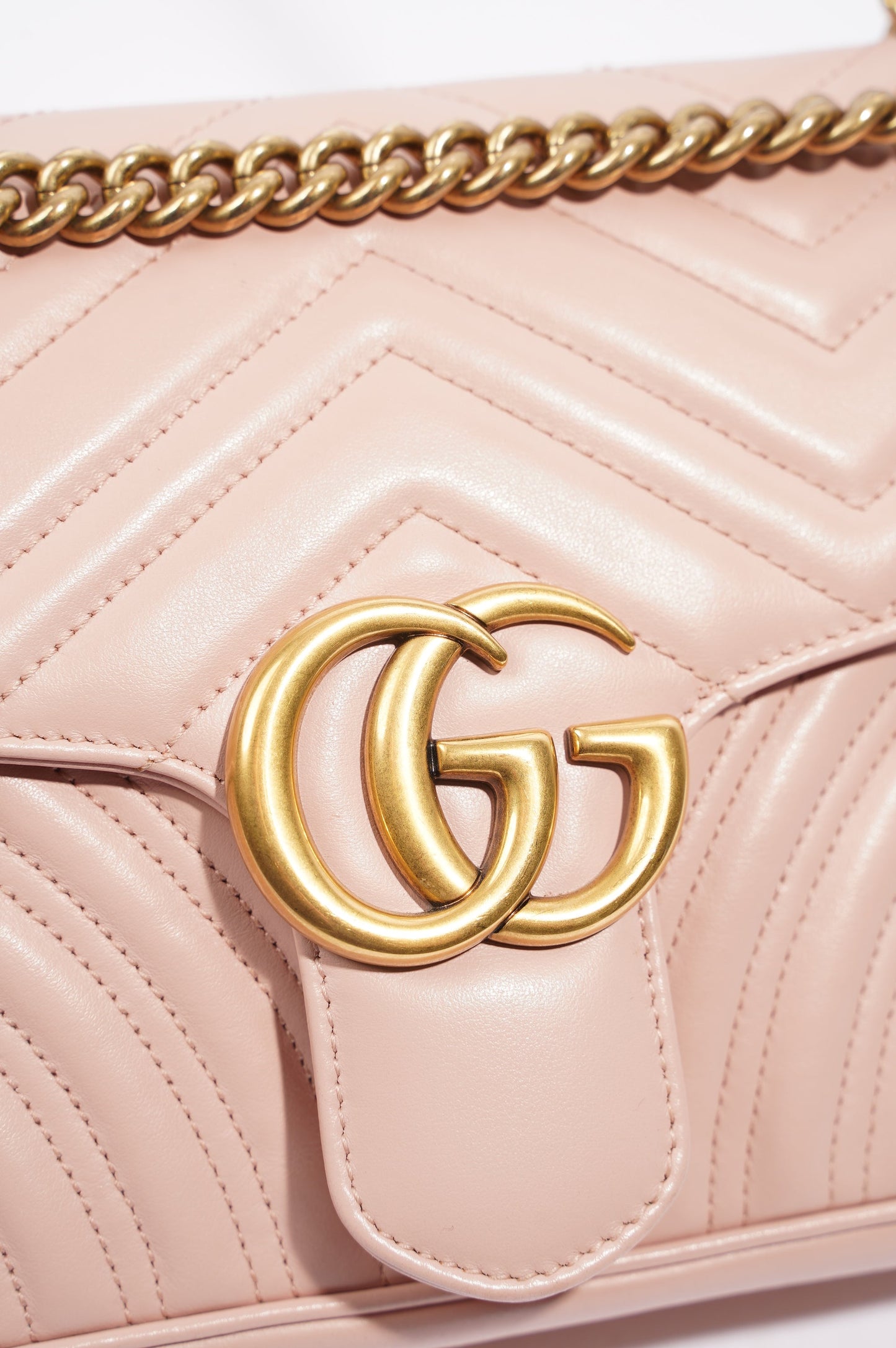 Gucci Womens Marmont Flap Dusty Pink Small