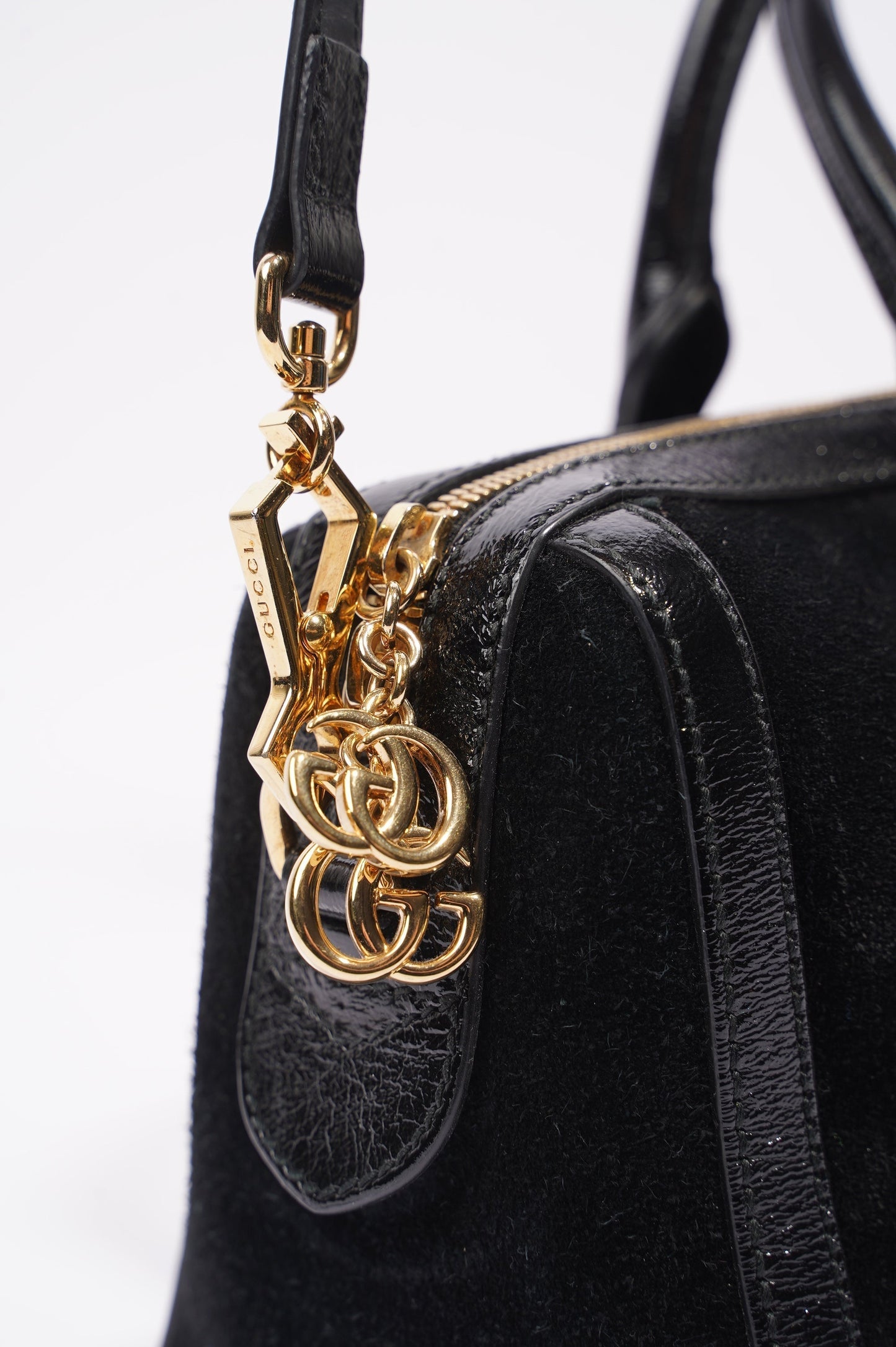 Gucci Womens Ophidia Boston Bag Black / Green / Red