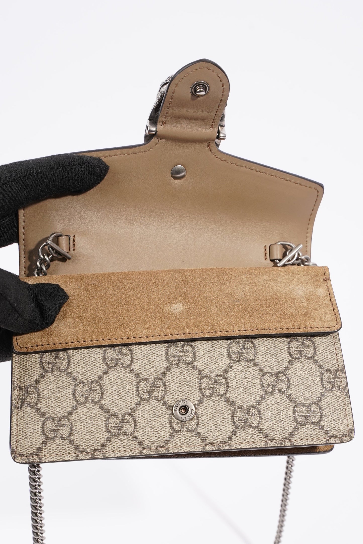 Gucci Womens Dionysus Bag Monogram Canvas Super Mini