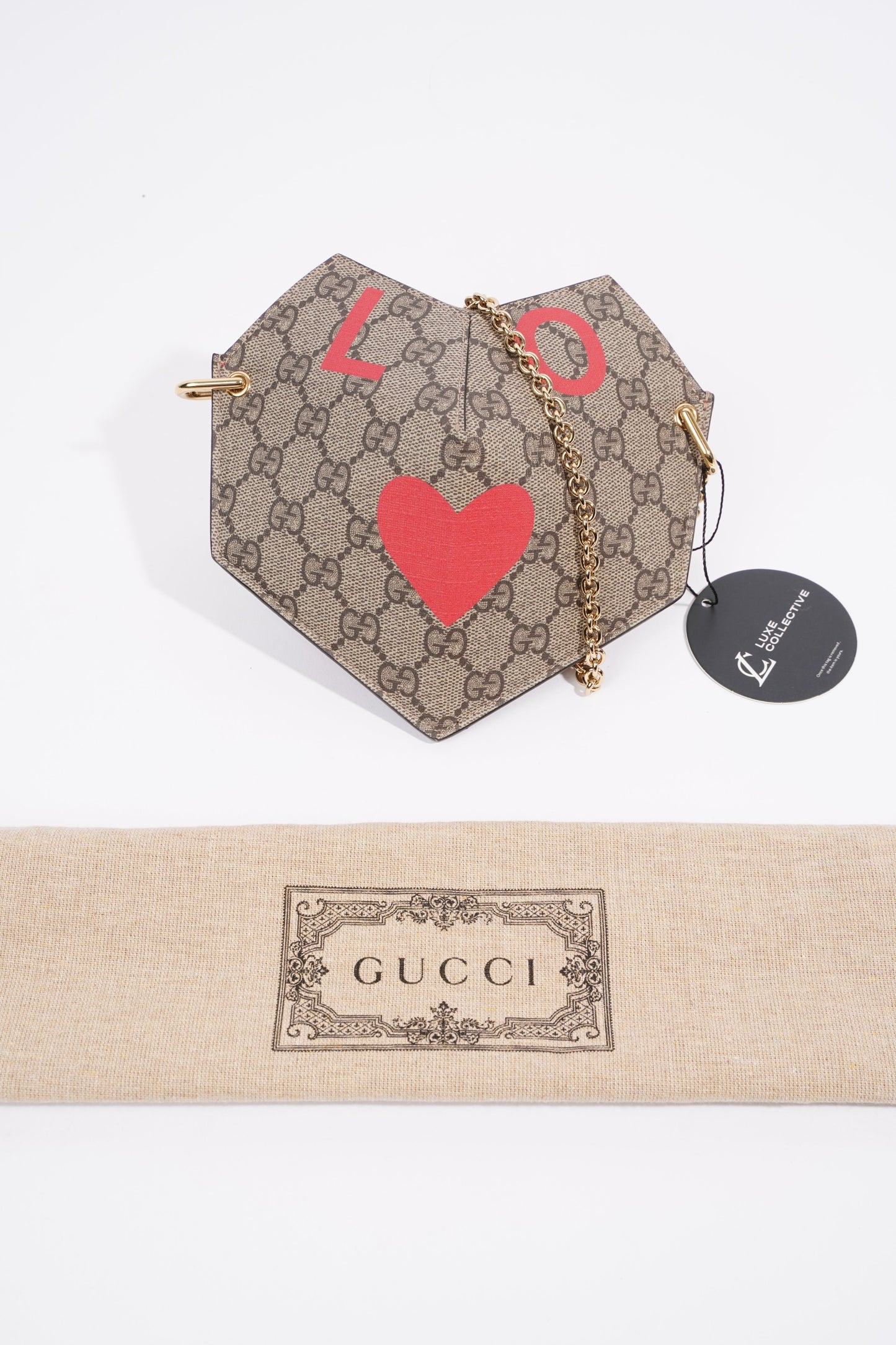 Gucci Small Heart Mini Chain Bag Supreme / Red