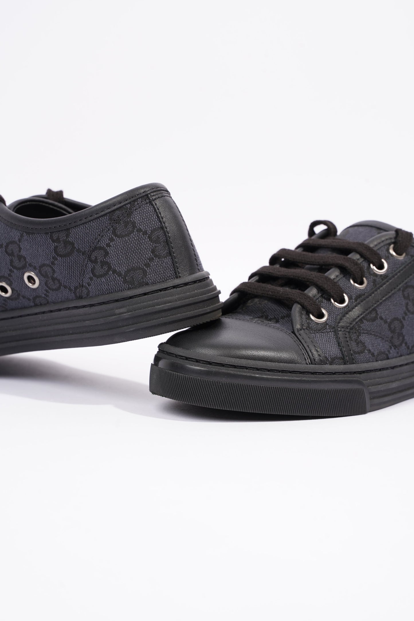 Gucci Womens GG Low Top Sneaker Black EU 34.5 / UK 1.5