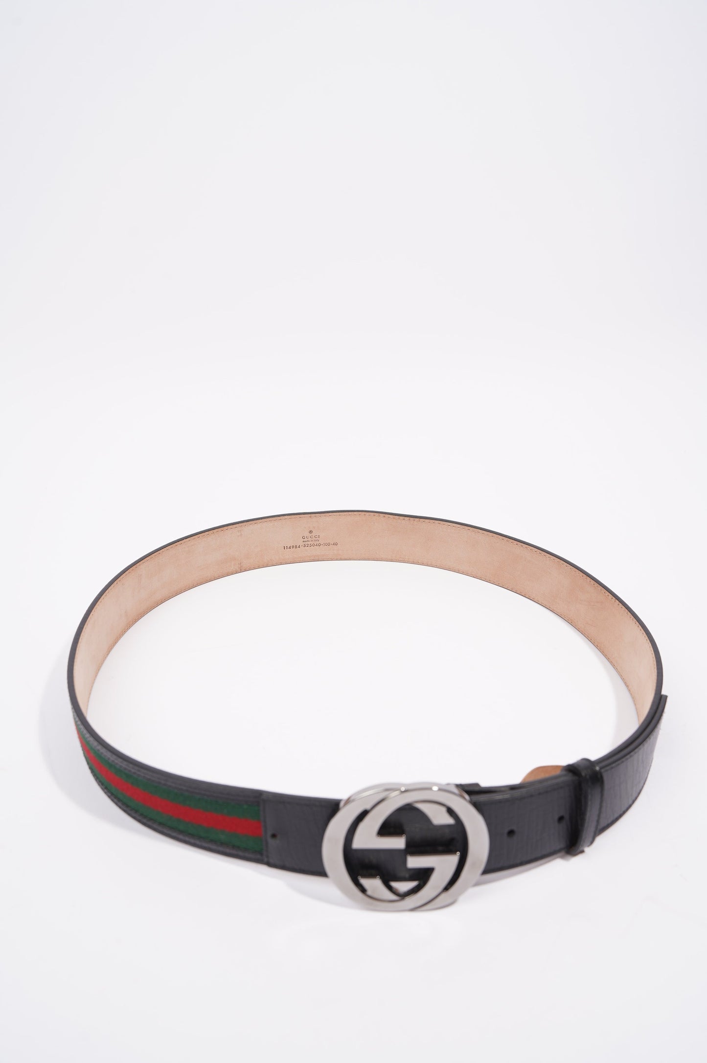 Gucci Mens Interlocking Belt Green / Red 100cm - 40"
