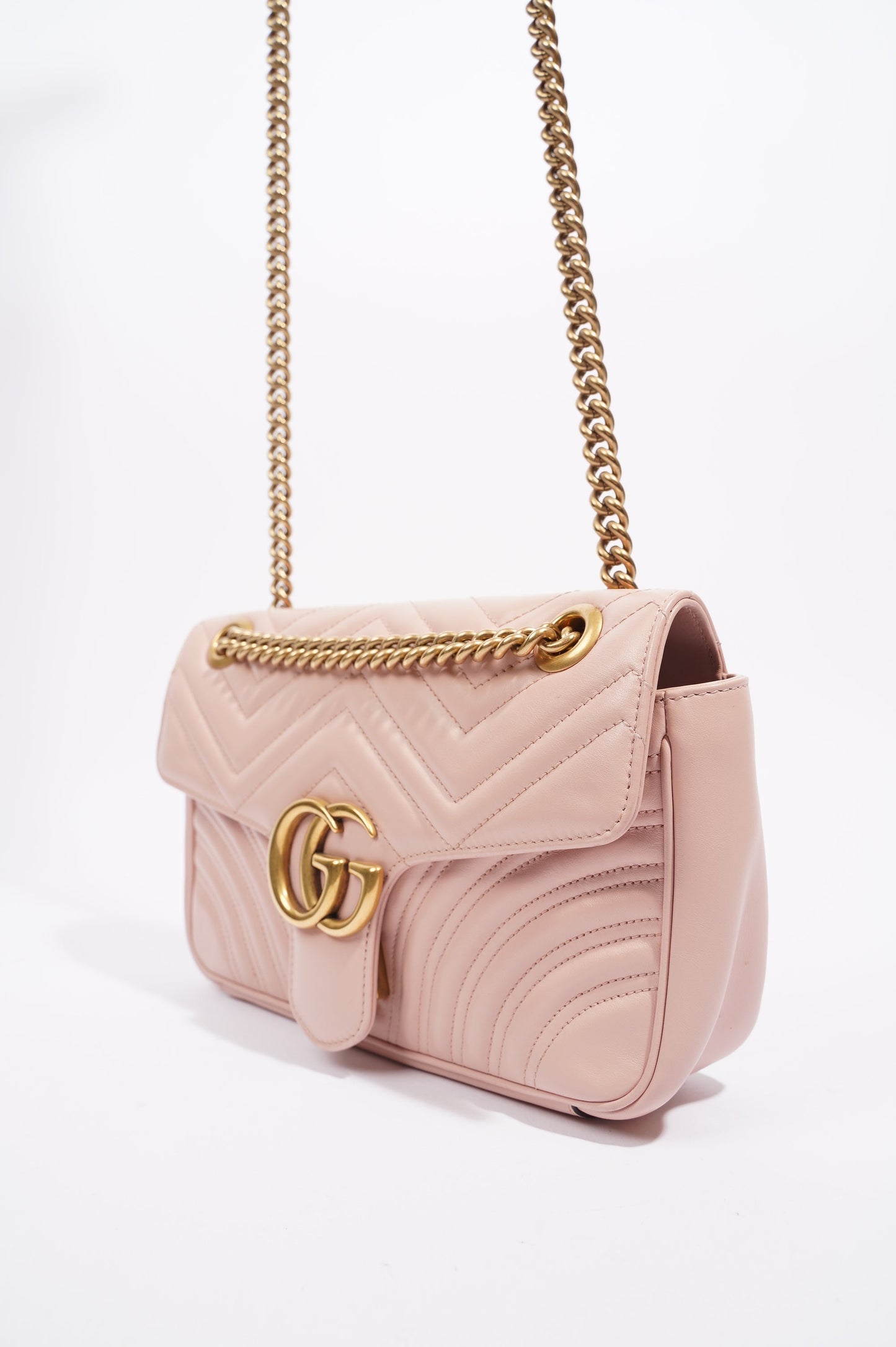 Gucci Womens Marmont Flap Dusty Pink Small