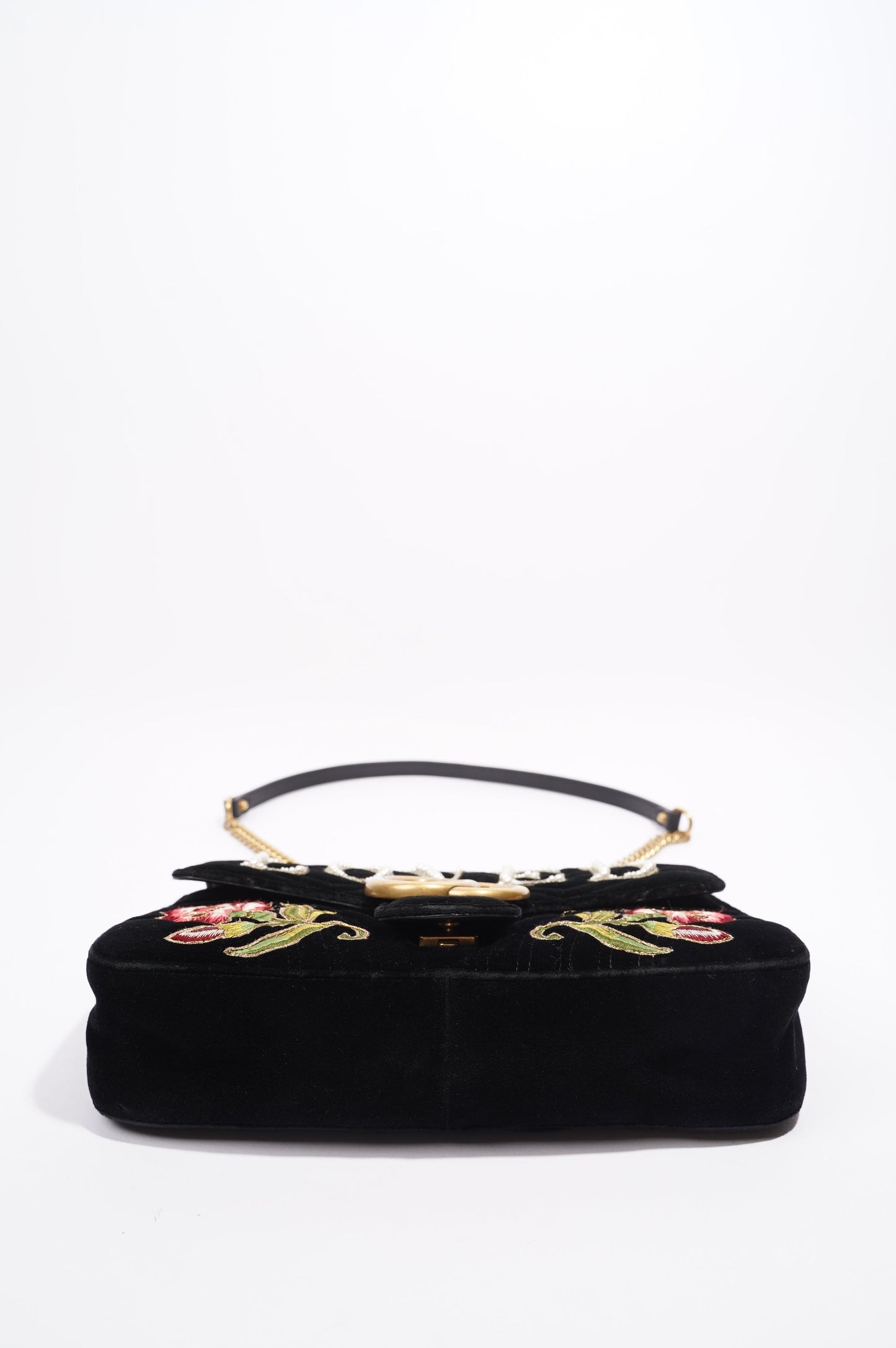 Gucci Mamont Loved Flap Black Embroidery / Velvet Medium