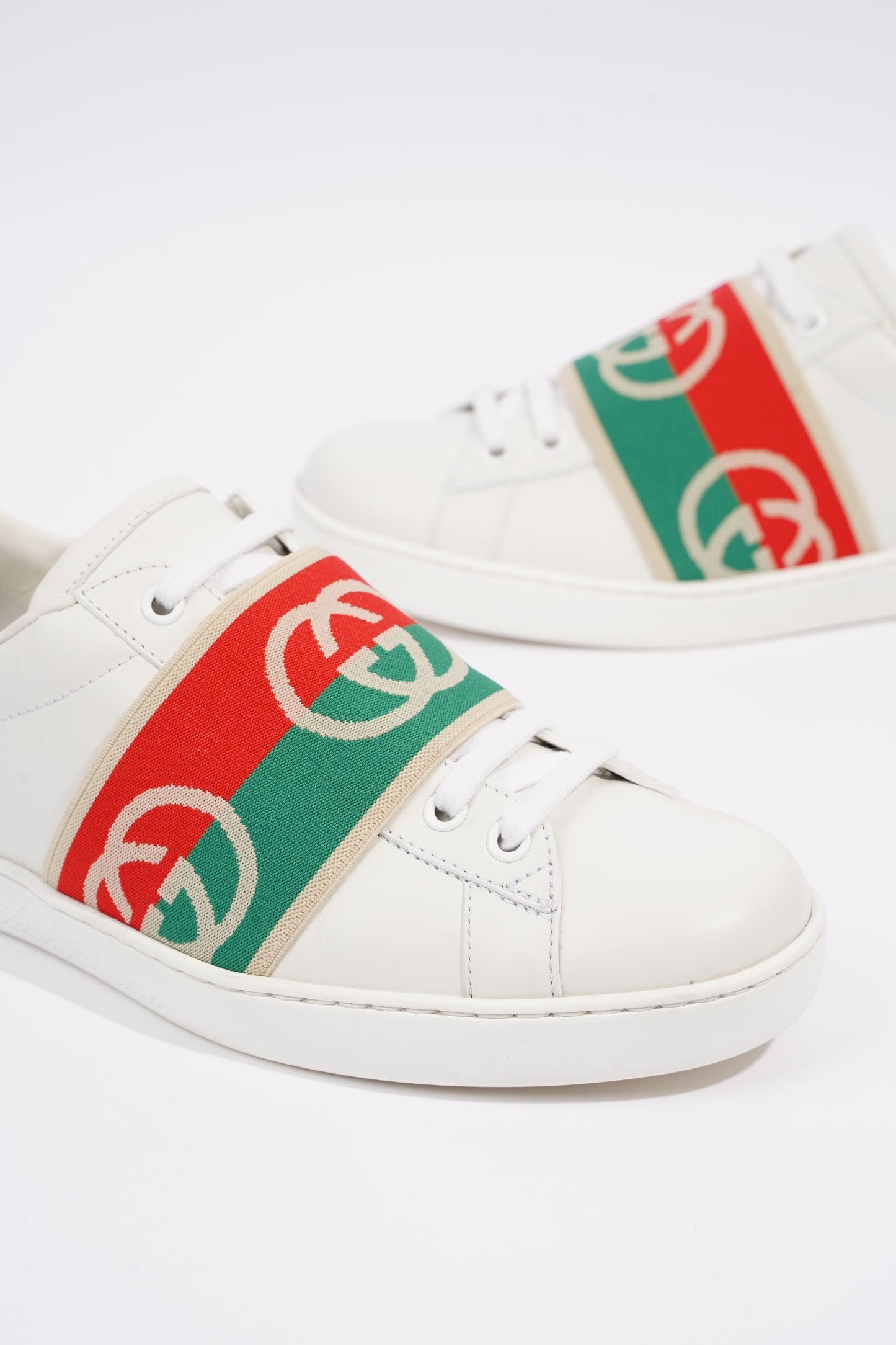 Gucci Mens Ace Elastic Web White / Green / Red EU 39 / UK 5