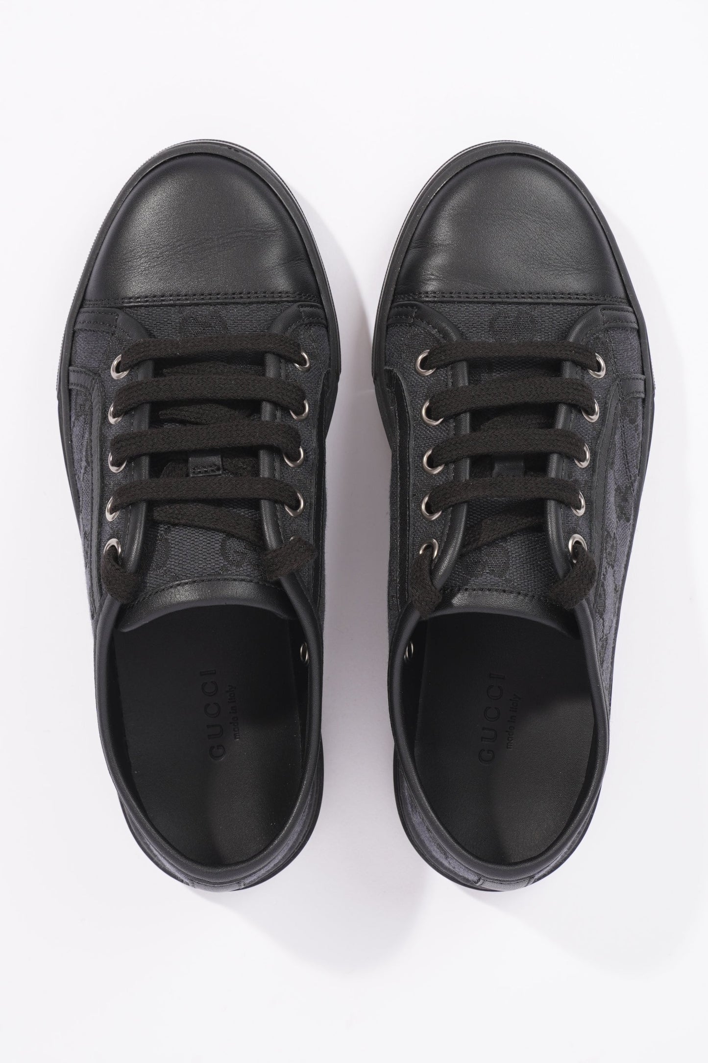 Gucci Womens GG Low Top Sneaker Black EU 34.5 / UK 1.5