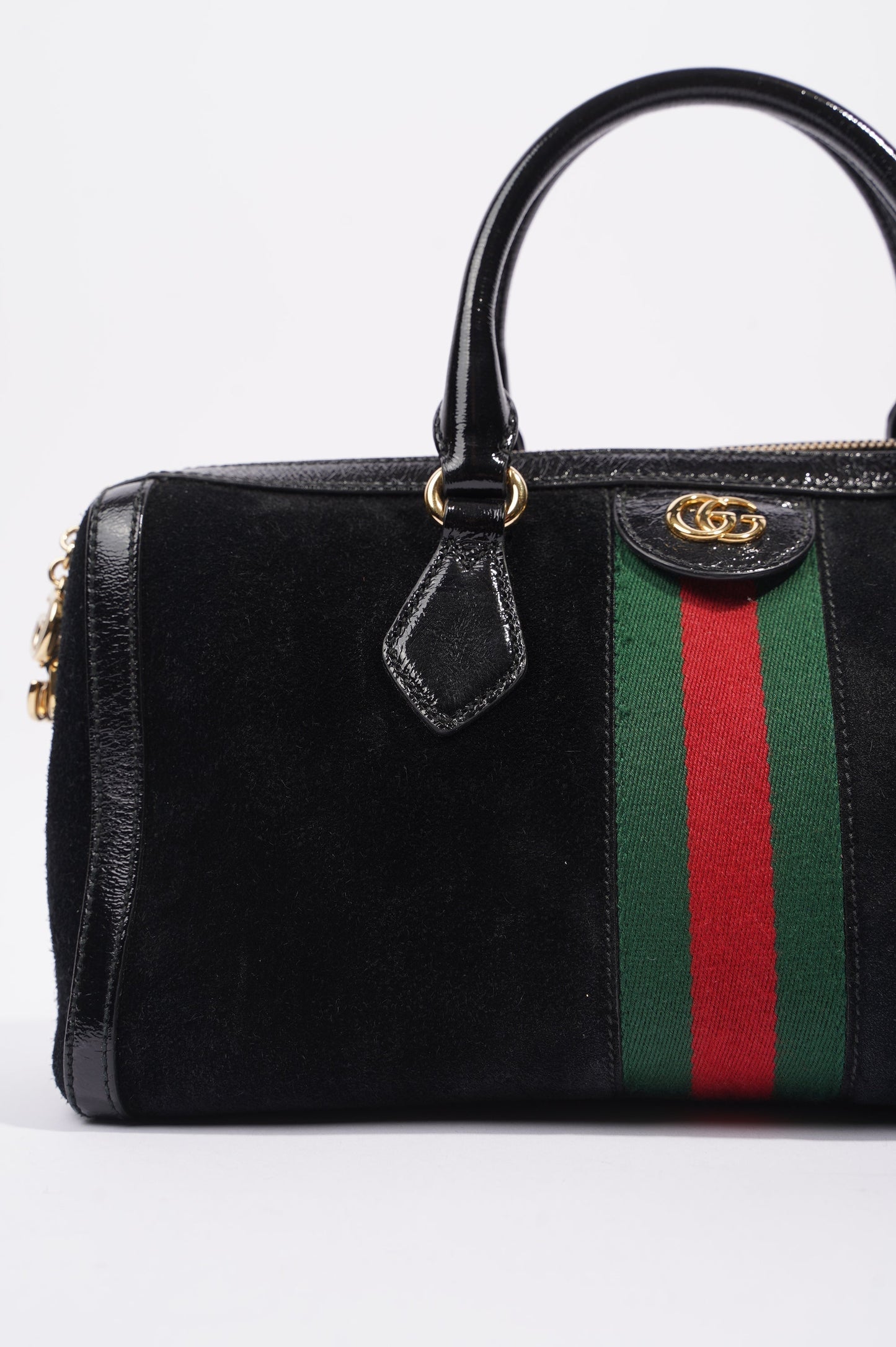 Gucci Womens Ophidia Boston Bag Black / Green / Red
