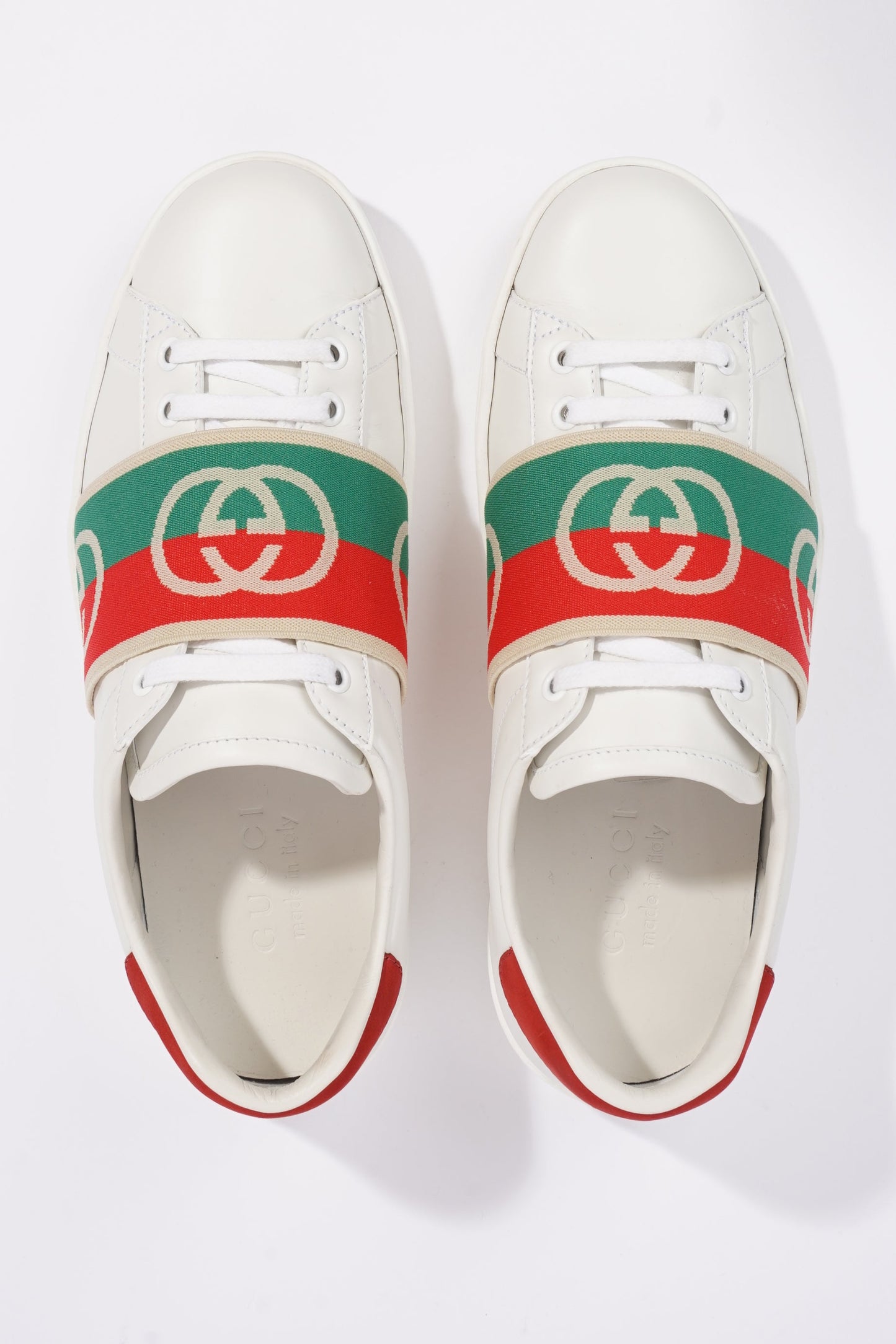 Gucci Mens Ace Elastic Web White / Green / Red EU 39 / UK 5