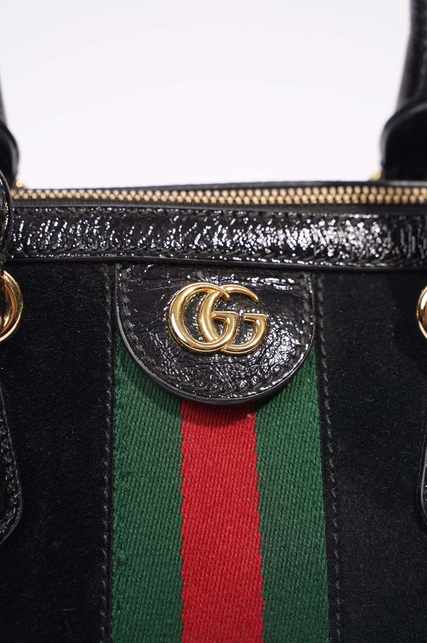 Gucci Womens Ophidia Boston Bag Black / Green / Red