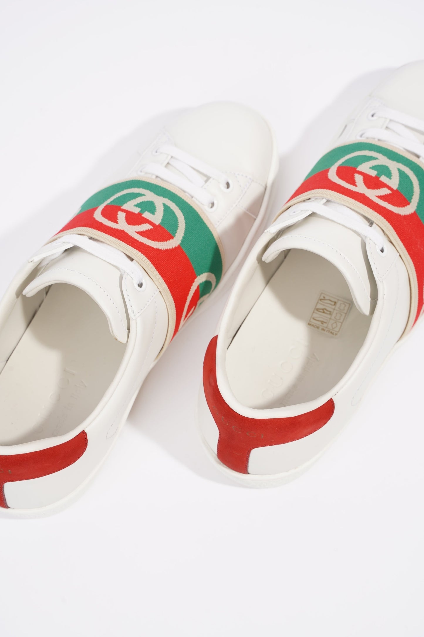 Gucci Mens Ace Elastic Web White / Green / Red EU 39 / UK 5