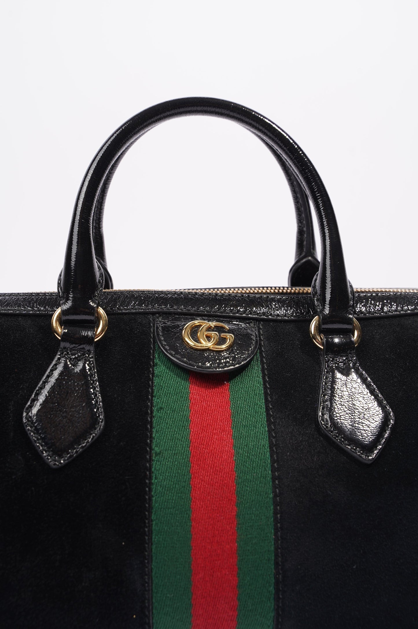 Gucci Womens Ophidia Boston Bag Black / Green / Red