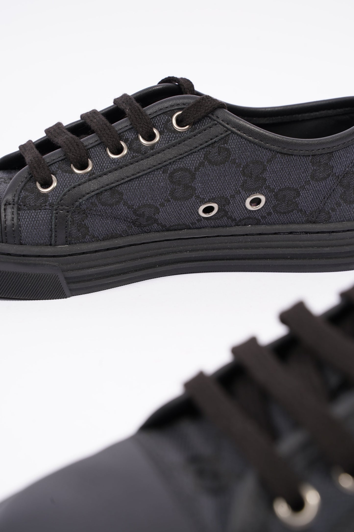 Gucci Womens GG Low Top Sneaker Black EU 34.5 / UK 1.5