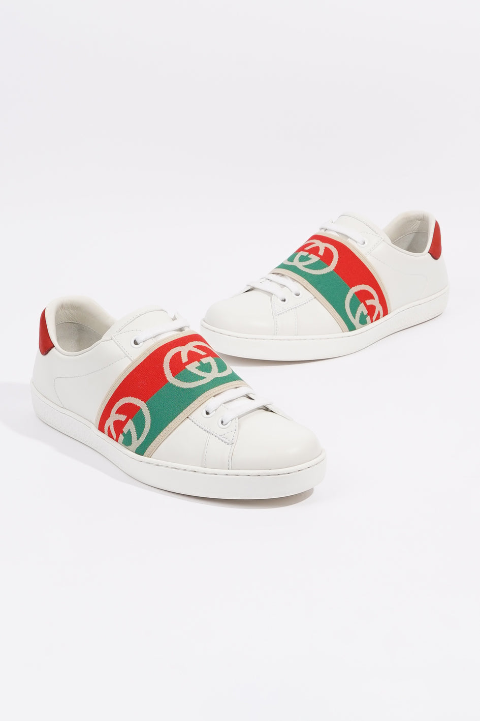 Gucci Mens Ace Elastic Web White / Green / Red EU 39 / UK 5