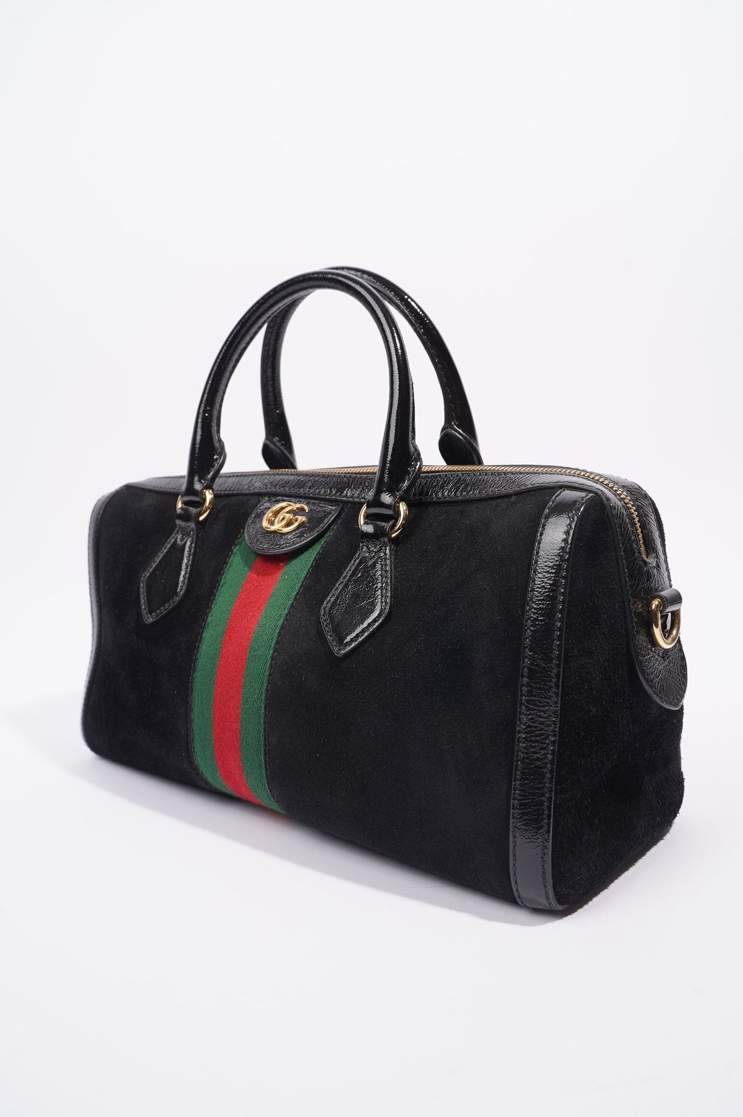 Gucci Womens Ophidia Boston Bag Black / Green / Red