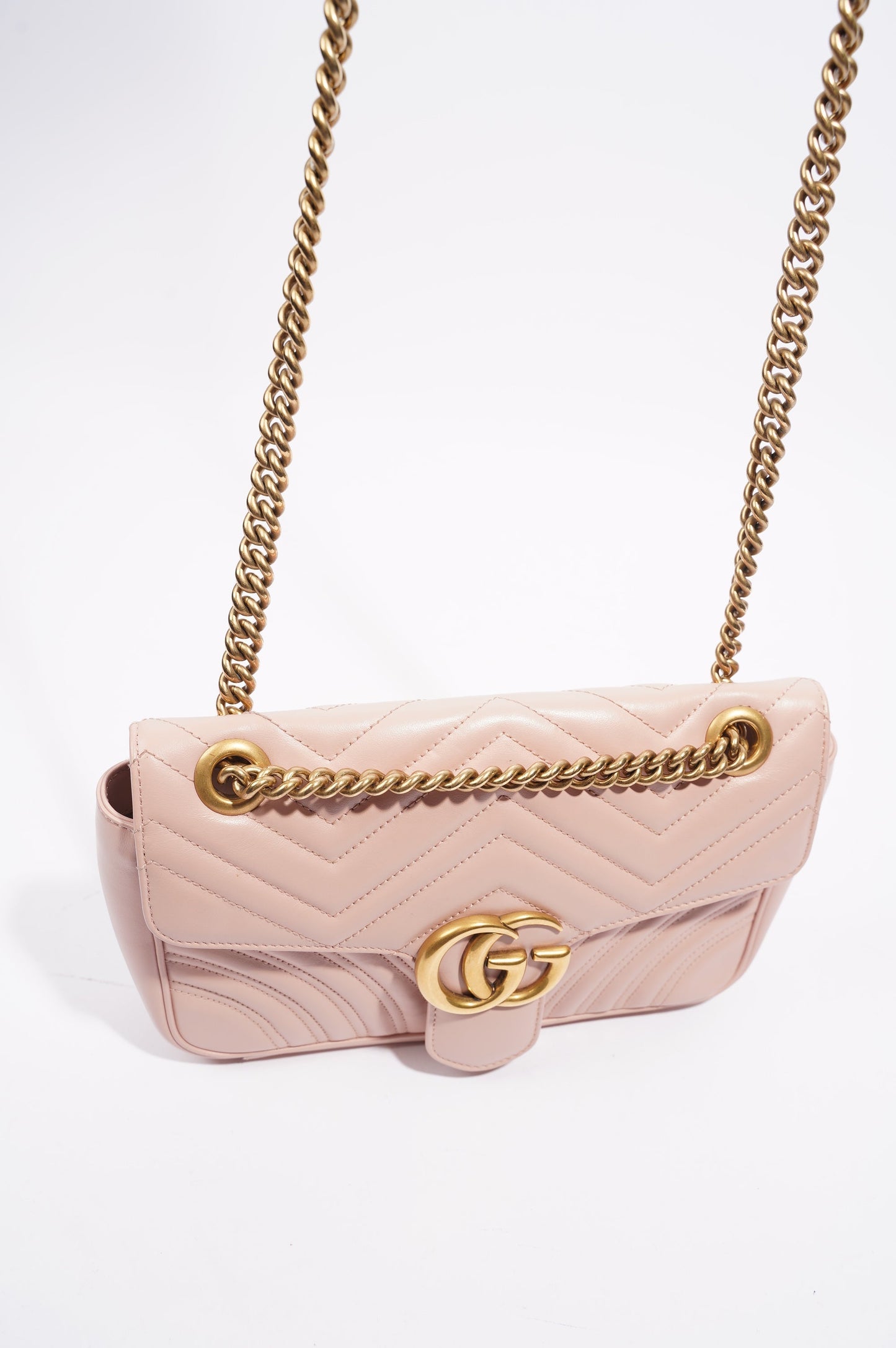 Gucci Womens Marmont Flap Dusty Pink Small