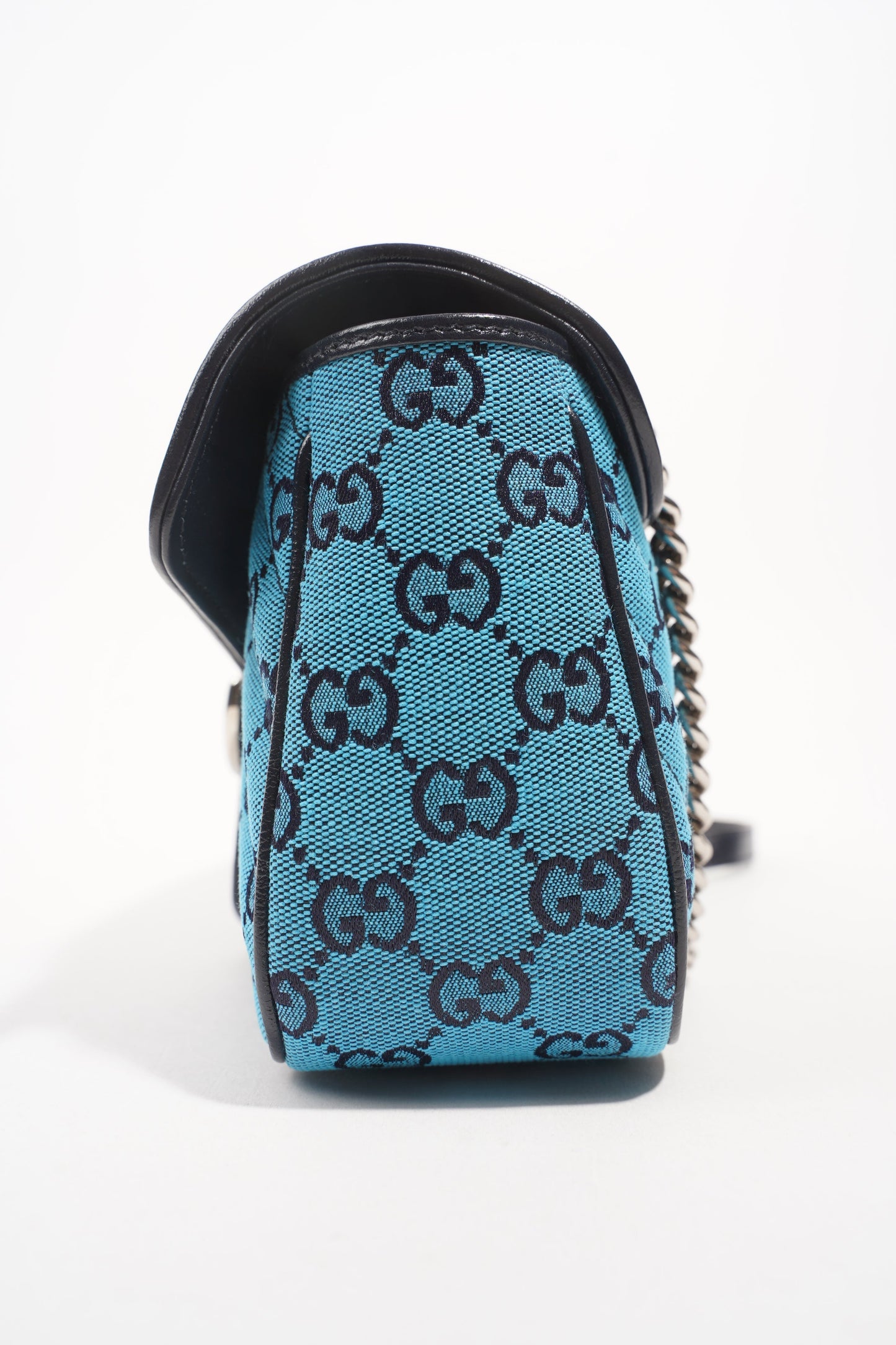 Gucci Womens GG Marmont Flap Bag Blue Small