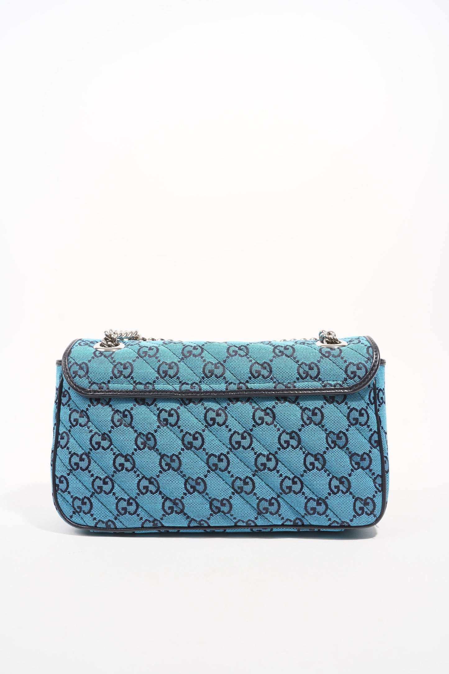 Gucci Womens GG Marmont Flap Bag Blue Small