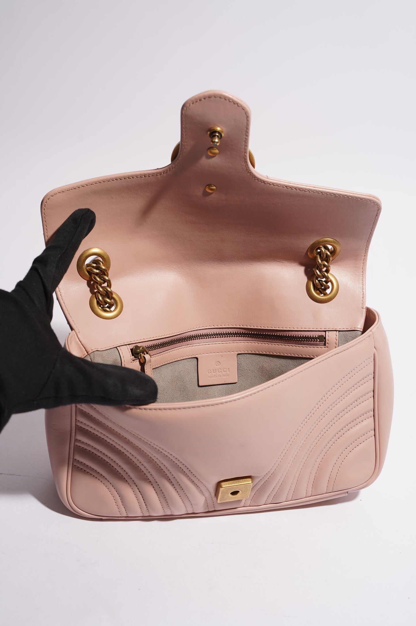 Gucci Womens Marmont Flap Dusty Pink Small