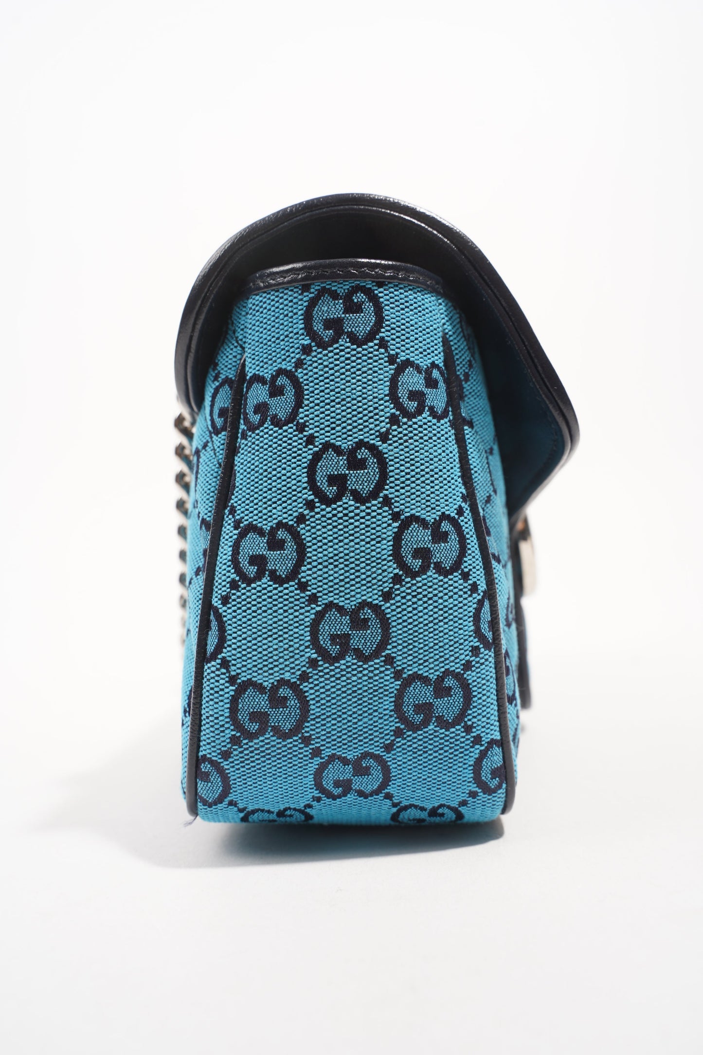 Gucci Womens GG Marmont Flap Bag Blue Small