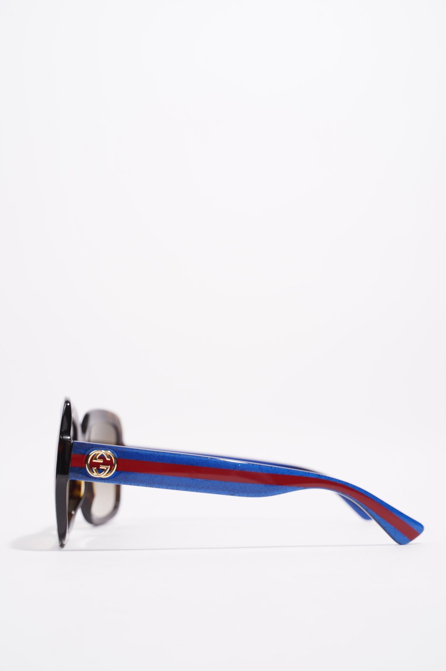 Gucci Womens GG0036S Sunglasses Tortoise Shell / Blue / Red 140