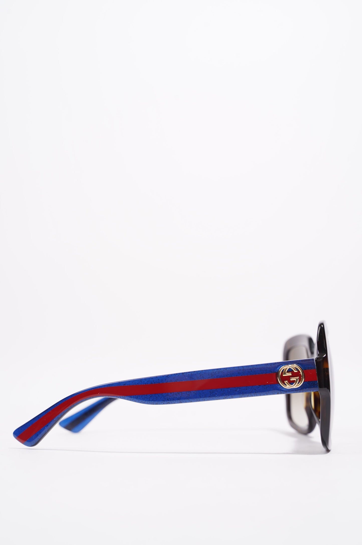 Gucci Womens GG0036S Sunglasses Tortoise Shell / Blue / Red 140